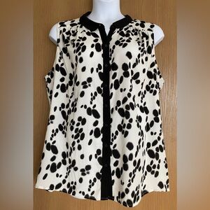 Worthington Black and White Sleeveless Women's Top - Plus size 3X